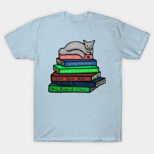 Cat Nap on Books T-Shirt